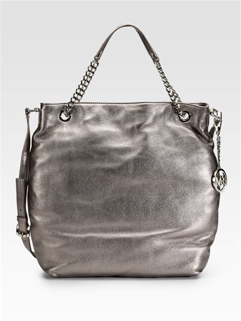 michael kors jet set chain shoulder gunmetal|jet set leather shoulder bag.